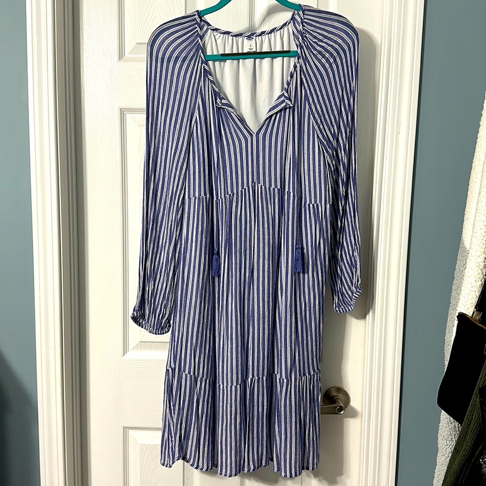 Old Navy Tiered Striped Midi Dress